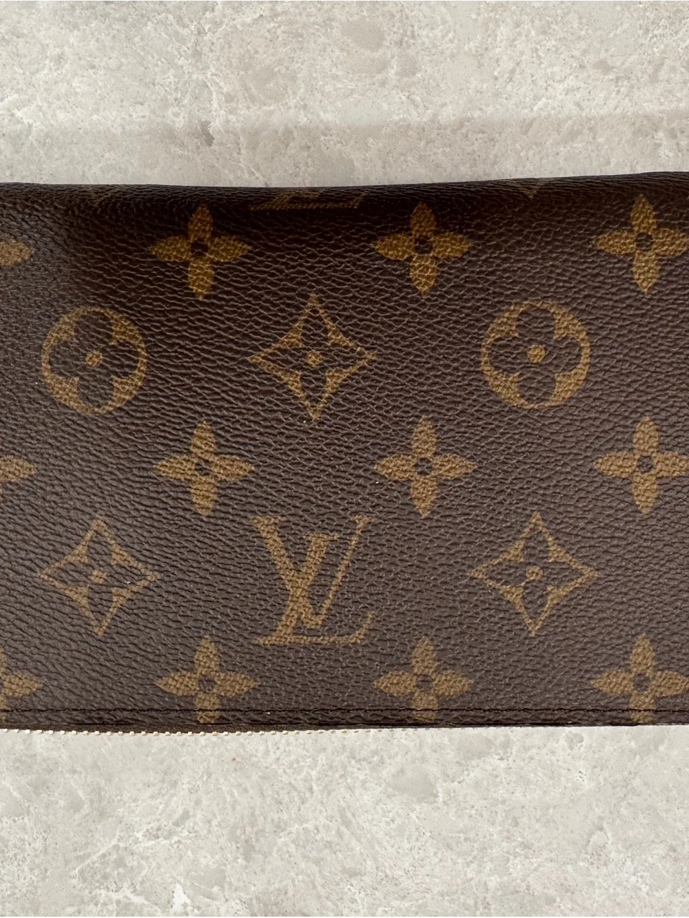 Louis Vuitton Monogram Zipoh Wallet - Brown with Gold Hardware